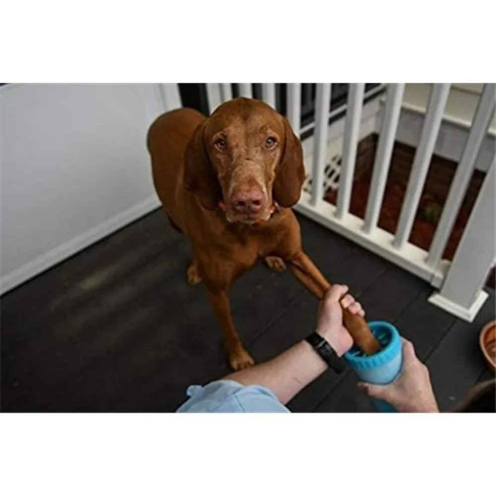 MudBuster Portable Dog Paw Cleaner, Medium, Blue
